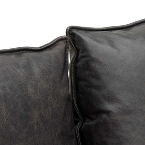 Charcoal Two-Seater Leather Sofa