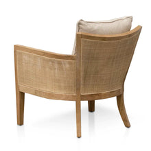 Load image into Gallery viewer, Distressed Natural Rattan Armchair with Sand White Cushions