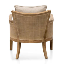 Load image into Gallery viewer, Distressed Natural Rattan Armchair with Sand White Cushions