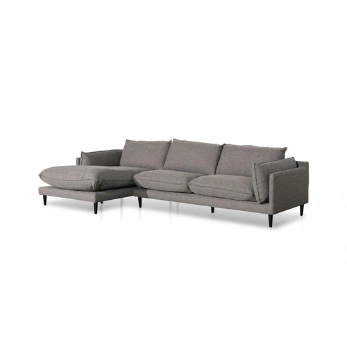 Graphite Grey Four-Seater Left Chaise Fabric Sofa