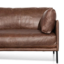 Load image into Gallery viewer, Dark Brown Four-Seater Right Chaise Leather Sofa