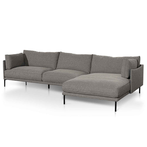 Graphite Grey Four-Seater Right Chaise Fabric Sofa