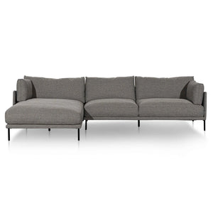Graphite Grey Four-Seater Left Chaise Fabric Sofa