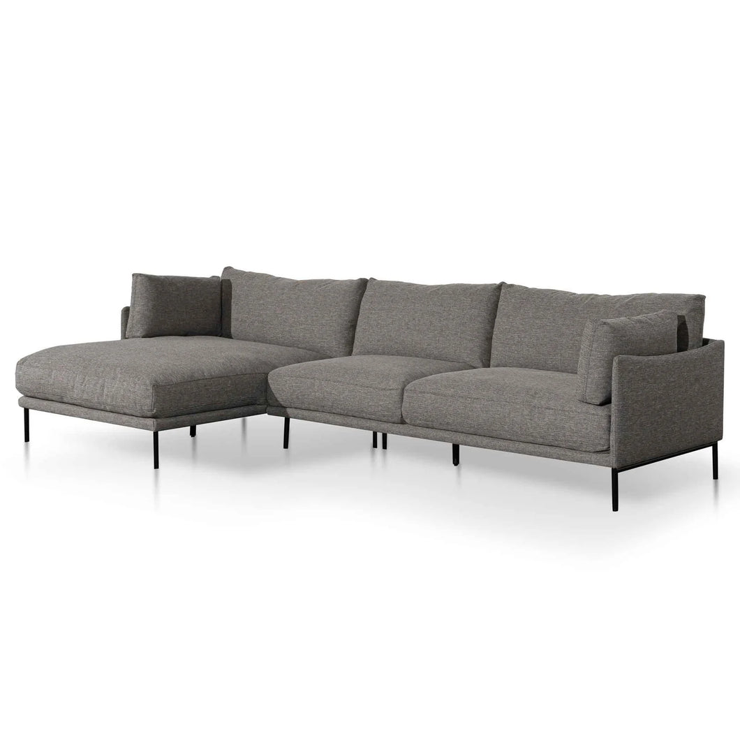 Graphite Grey Four-Seater Left Chaise Fabric Sofa