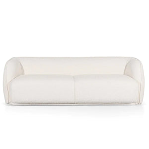 White Three-Seater Fabric Sofa