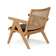 Load image into Gallery viewer, Distressed Natural Rattan Armchair with Black Seat