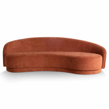 Load image into Gallery viewer, Rust Three-Seater Fabric Sofa