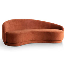 Load image into Gallery viewer, Rust Three-Seater Fabric Sofa