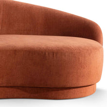 Load image into Gallery viewer, Rust Three-Seater Fabric Sofa