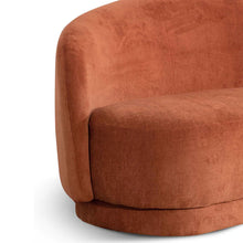 Load image into Gallery viewer, Rust Three-Seater Fabric Sofa