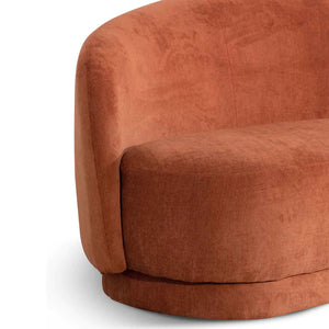 Rust Three-Seater Fabric Sofa