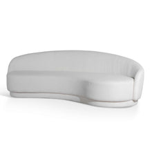 Load image into Gallery viewer, White Boucle Three-Seater Fabric Sofa