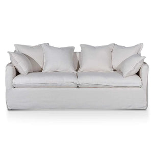 Linen Beige Three-Seater Sofa