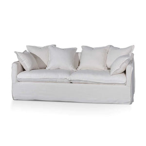 Linen Beige Three-Seater Sofa