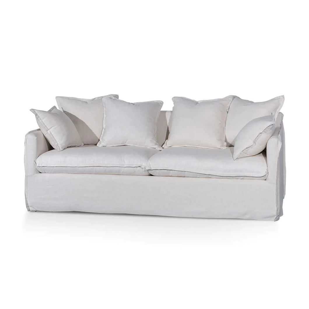 Linen Beige Three-Seater Sofa