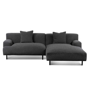 Charcoal Boucle Right Chaise Sofa