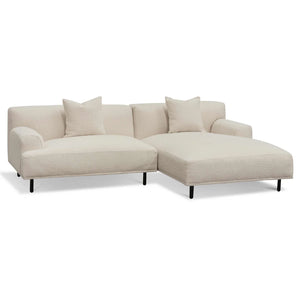 Ivory White Boucle Right Chaise Sofa