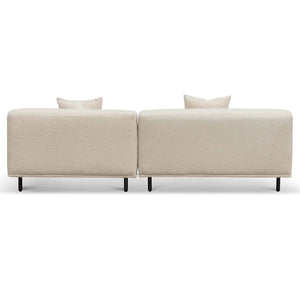 Ivory White Boucle Right Chaise Sofa