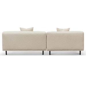 Ivory White Boucle Left Chaise Sofa