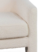 Load image into Gallery viewer, Ivory White Boucle Fabric Armchair