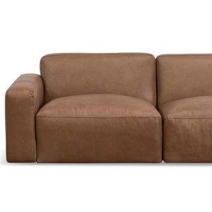 Saddle Brown Four-Seater Sofa