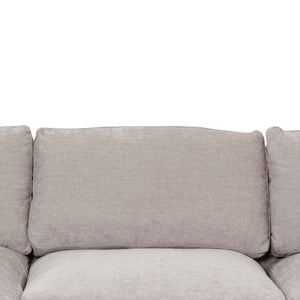 Oyster Beige Three-Seater Left Chaise Sofa