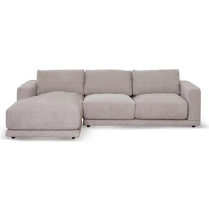 Oyster Beige Three-Seater Left Chaise Sofa