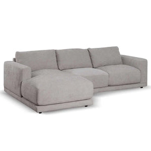 Oyster Beige Three-Seater Left Chaise Sofa