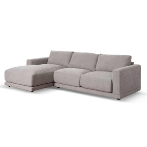 Oyster Beige Three-Seater Left Chaise Sofa