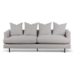 Sterling Sand Three-Seater Sofa with Black Legs