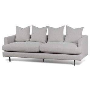 Sterling Sand Three-Seater Sofa with Black Legs