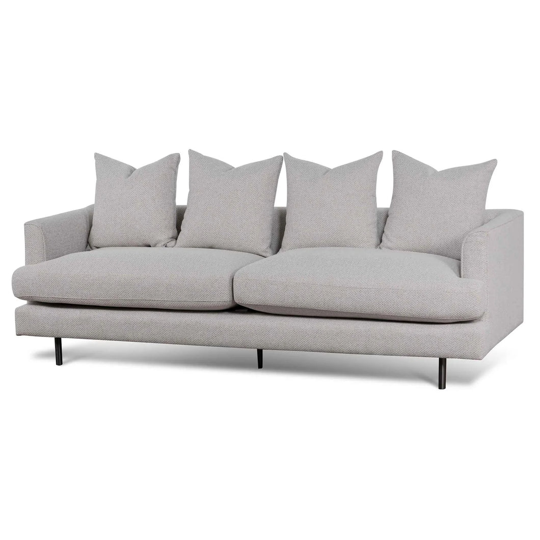 Sterling Sand Three-Seater Sofa with Black Legs