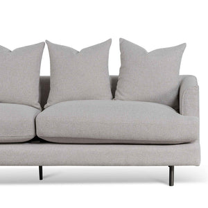 Sterling Sand Three-Seater Sofa with Black Legs