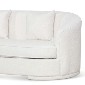 Ivory White Boucle Three-Seater Sofa