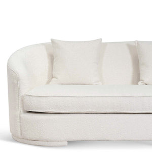 Ivory White Boucle Three-Seater Sofa