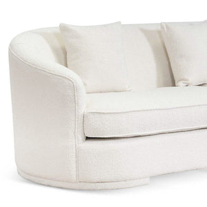 Ivory White Boucle Three-Seater Sofa