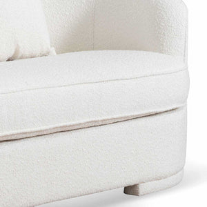 Ivory White Boucle Three-Seater Sofa