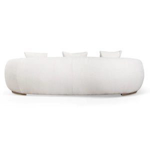 Ivory White Boucle Three-Seater Sofa