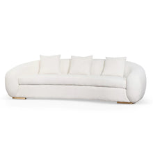 Load image into Gallery viewer, Ivory White Boucle Three-Seater Sofa