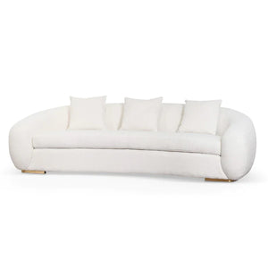 Ivory White Boucle Three-Seater Sofa