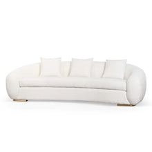 Load image into Gallery viewer, Ivory White Boucle Three-Seater Sofa
