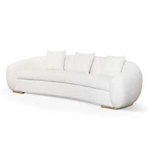 Ivory White Boucle Three-Seater Sofa