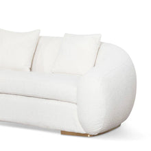 Load image into Gallery viewer, Ivory White Boucle Three-Seater Sofa