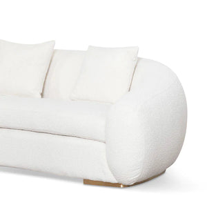 Ivory White Boucle Three-Seater Sofa