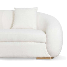 Load image into Gallery viewer, Ivory White Boucle Three-Seater Sofa