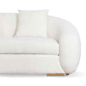 Ivory White Boucle Three-Seater Sofa