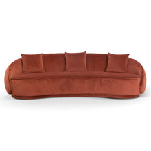 Load image into Gallery viewer, Rustic Orange Velvet Three-Seater Sofa