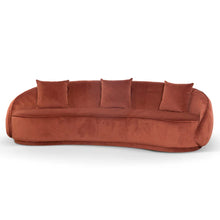 Load image into Gallery viewer, Rustic Orange Velvet Three-Seater Sofa