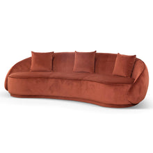 Load image into Gallery viewer, Rustic Orange Velvet Three-Seater Sofa