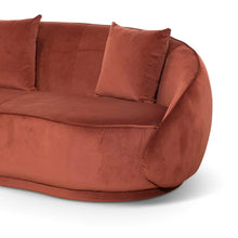 Load image into Gallery viewer, Rustic Orange Velvet Three-Seater Sofa